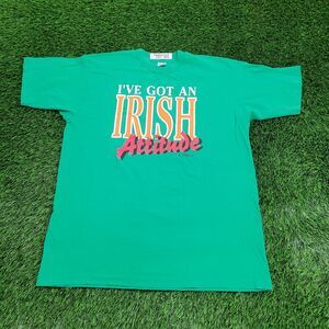 Vintage 90s Irish Shirt L/XL 23x29 Green
